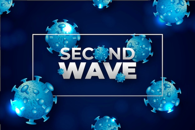 Vector coronavirus second wave background