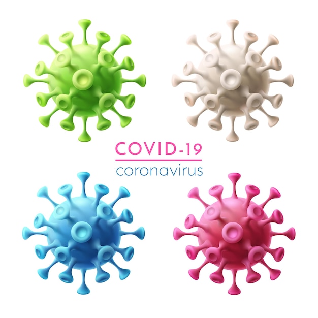 Coronavirus-set. covid-19 realistische illustratie.