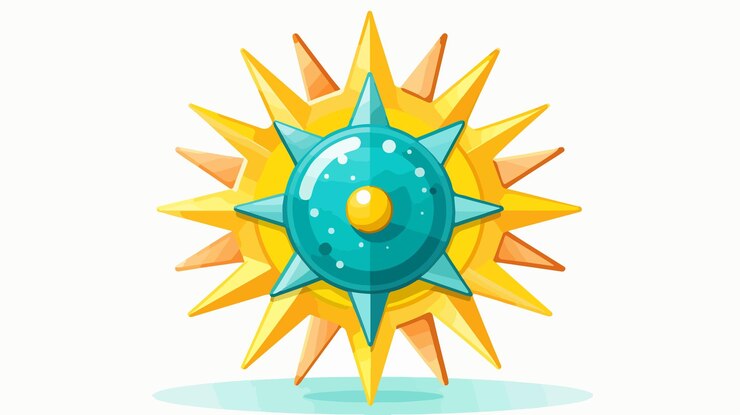 Vector coronavirus shape and navigation marker vector