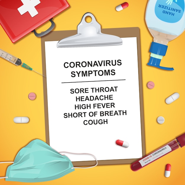 Coronavirus symptoms with medical elements