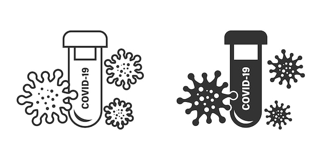 Coronavirus test icon in flat style covid19 vector illustration on isolated background Medical diagnostic sign business concept