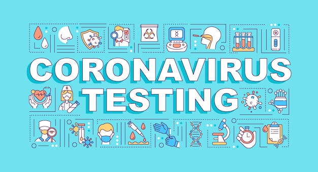 Coronavirus testen woord concepten banner