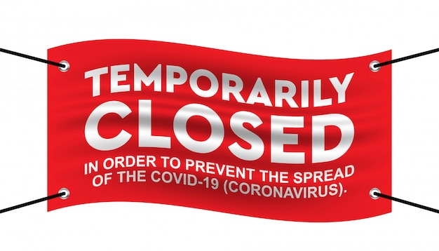 Coronavirus tijdelijk gesloten sjabloon.