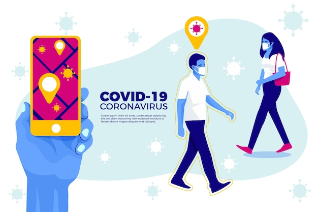 Coronavirus tracking location app - concept