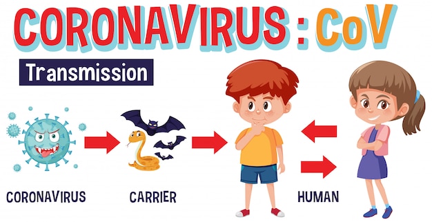 Coronavirus transmissiekaart met foto's en details