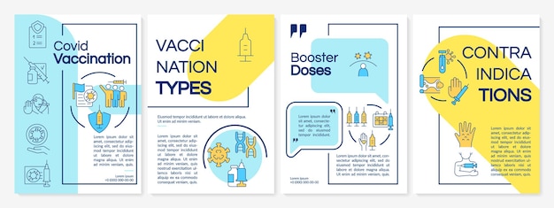 Vector coronavirus vaccine brochure template