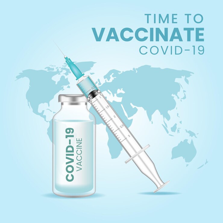 コロナウイルスワクチン。 covid-19免疫治療のためのワクチンボトルと注射器注射によるCovid-19コロナウイルスワクチン接種。