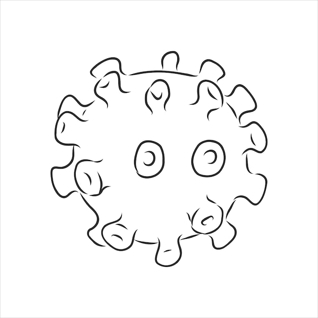 Coronavirus virus, vector sketch illustration . epidemic sign