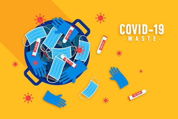 Vector coronavirus waste background