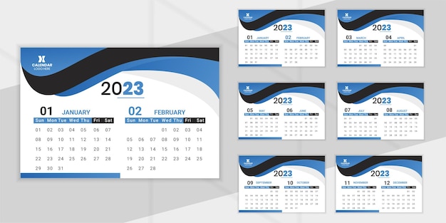 Corporate 2023 calendar template design