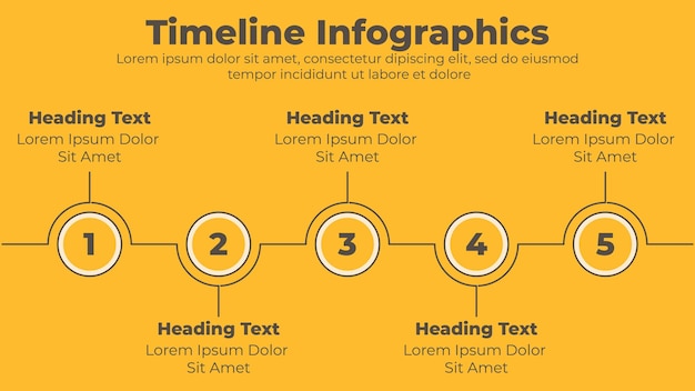 기업 5 단계 원 infographic 요소