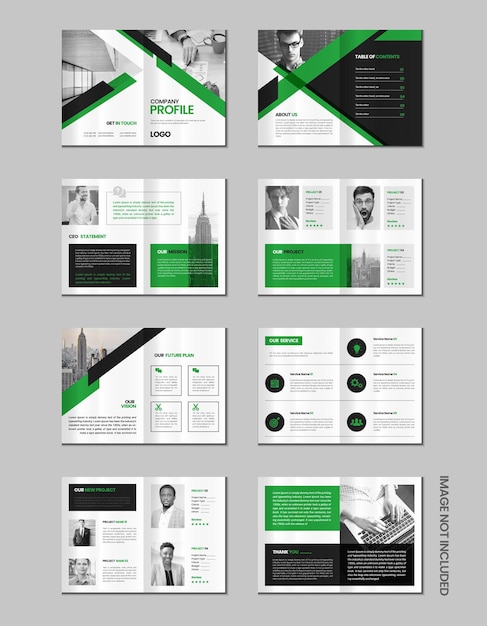 Corporate a4 company profile brochure template design with mockup