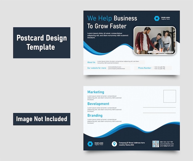 ベクトル 企業およびビジネスのはがきデザインテンプレート