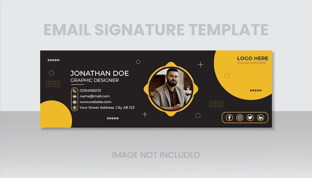 企業および現代の電子メール署名テンプレート