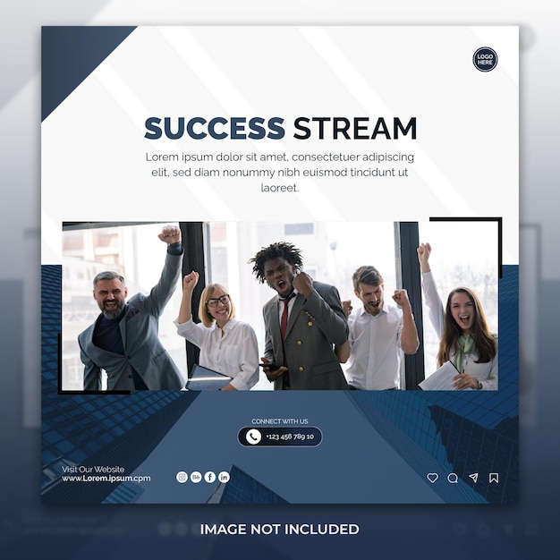 Вектор Шаблон поста в instagram для корпоративного и профессионального бизнеса