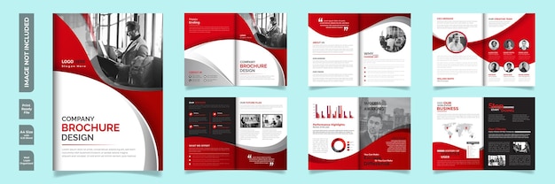 Corporate bi-fold brochure en bedrijfsprofiel jaarverslag ontwerpsjabloon