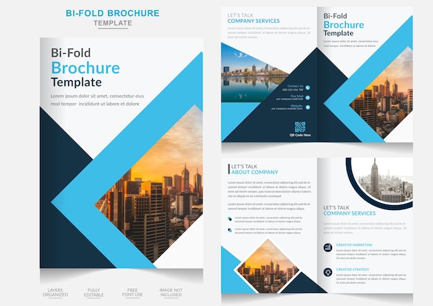 Corporate bi fold business brochure design template Modern creative bifold brochure flyer design