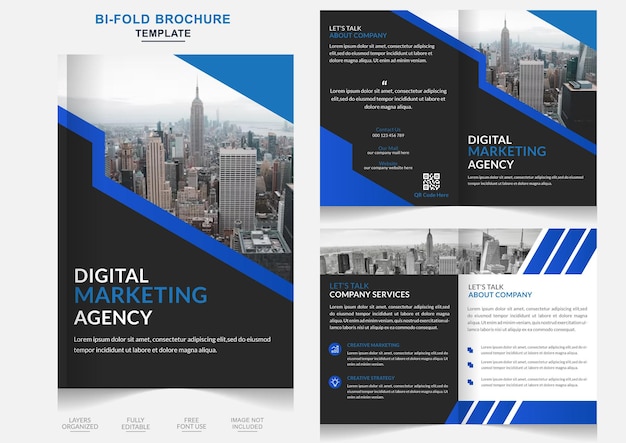 Vector corporate bifold brochure business bifold brochure design template