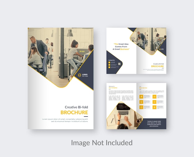 Corporate bifold brochure design brochure template premium vector