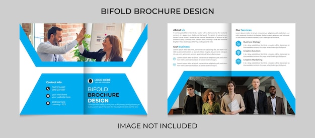 Vector corporate bifold brochure design template