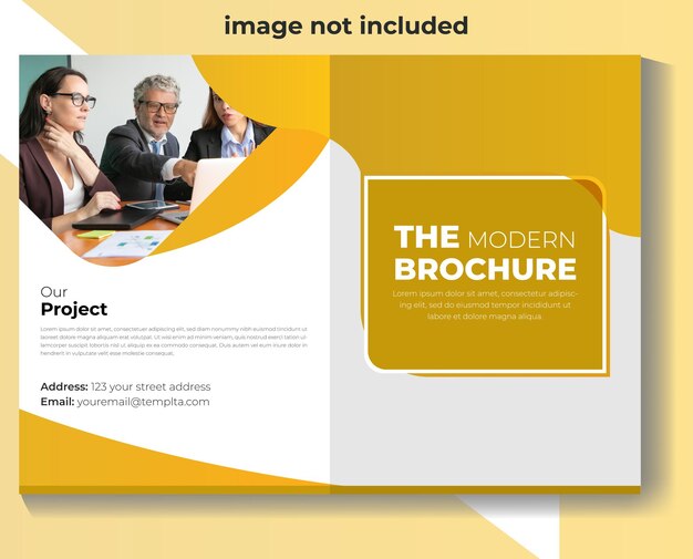 Vector corporate bifold brochure template design