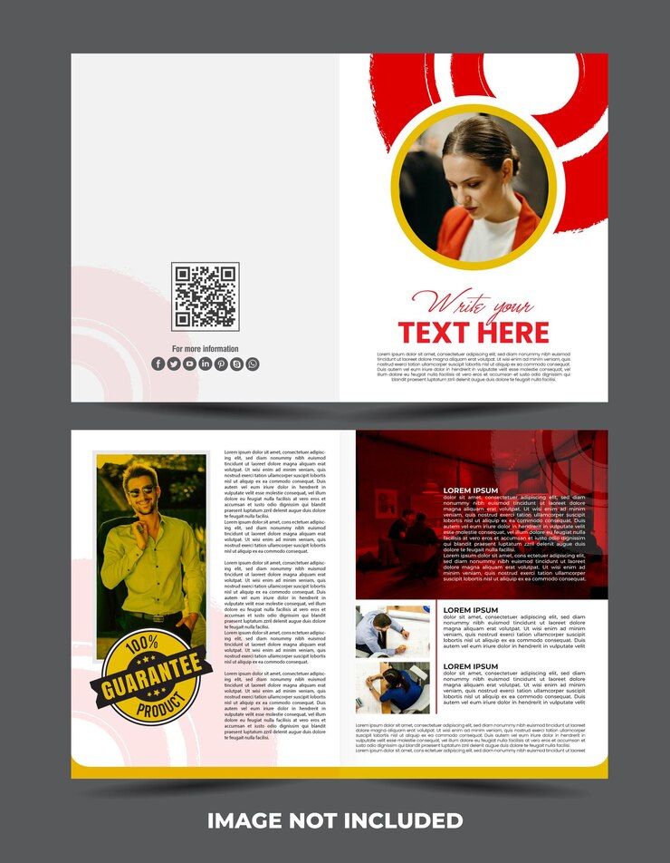 Vector corporate bifold brochure template design