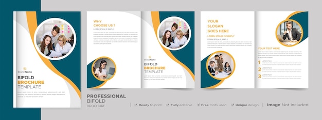 Corporate bifold brochure template design