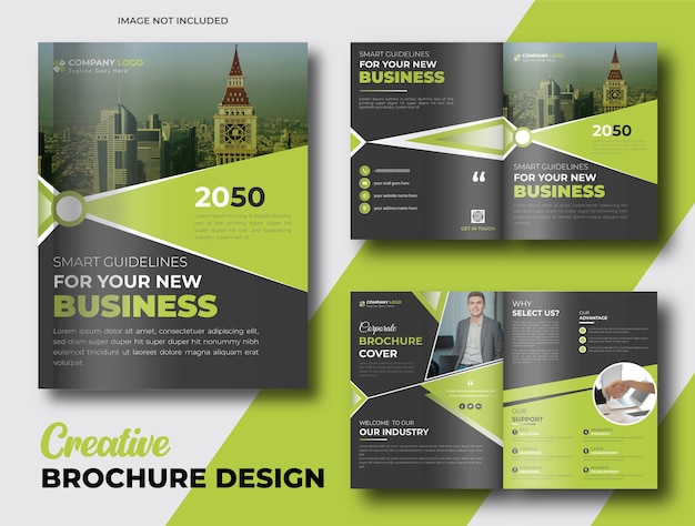 Corporate bifold brochure template design