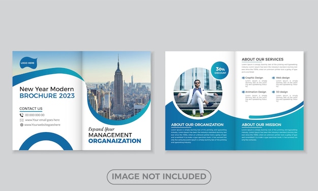 Corporate bio vouw zakelijke brochure ontwerpsjabloon.