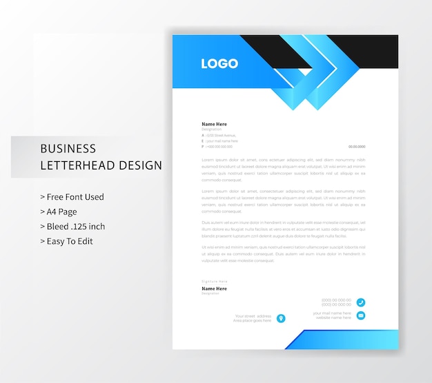 Corporate blue brochure template