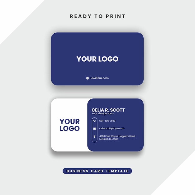 corporate blue visiting card design vector