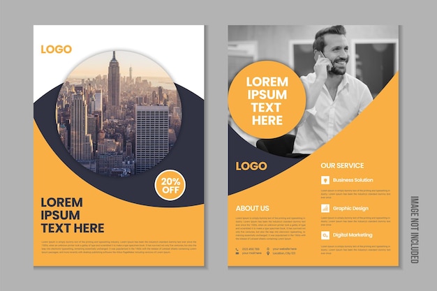 Vector corporate book cover design flyer design business brochure annual report portfolio template