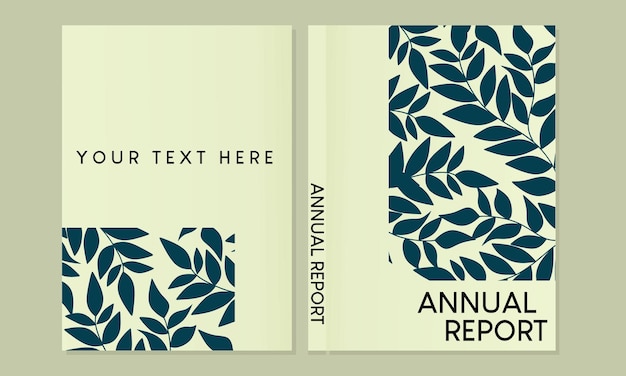 Корпоративный шаблон оформления обложки книги в формате A4.modern ботанический дизайн. использовать для брошюры, годового отчета