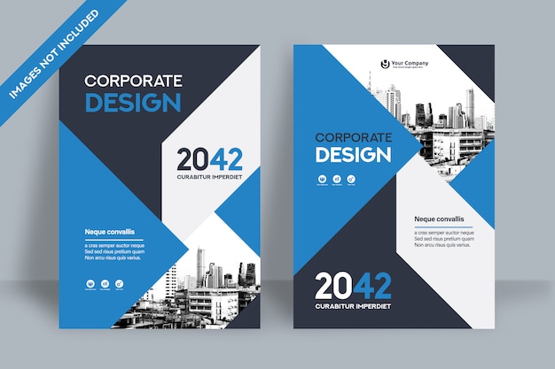 Corporate book cover design template in a4.