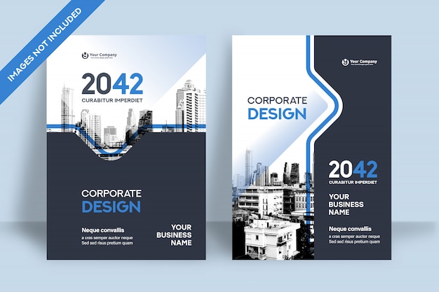 Corporate book cover design template in a4.