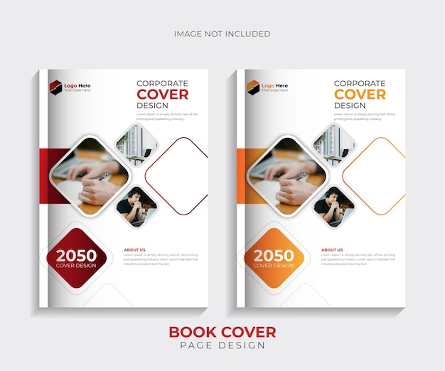 Corporate book cover design template in A4