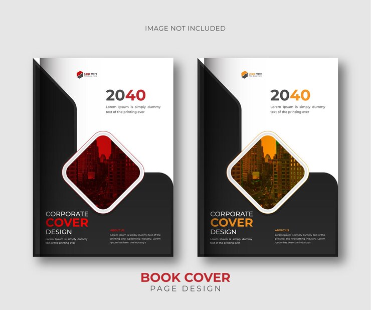 Corporate book cover design template in A4
