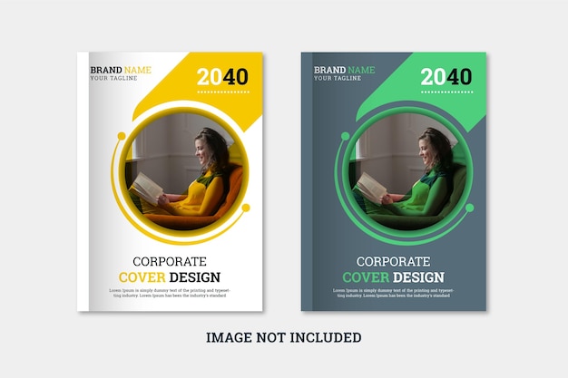 Corporate book cover design template a4