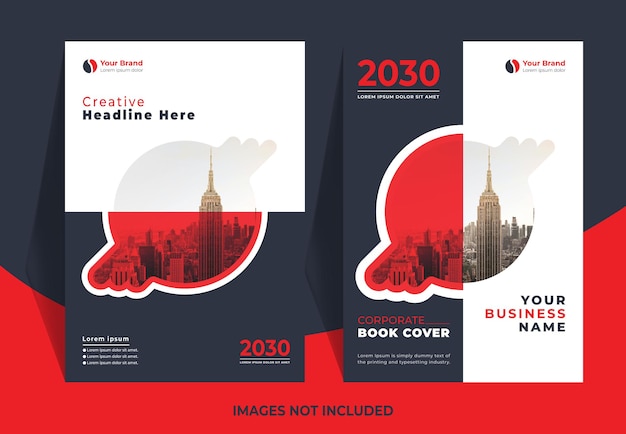 Corporate  book cover design template or annual report set