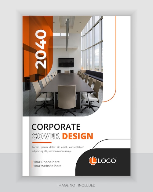 Corporate book cover design template and company annual report premium vector