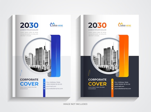 Corporate Book Cover Design Template Set