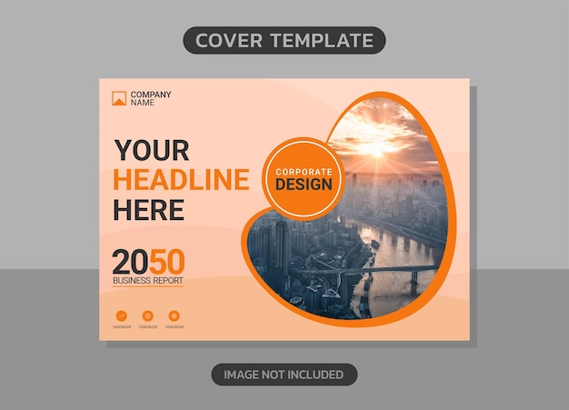 Vector corporate book cover horizontal design