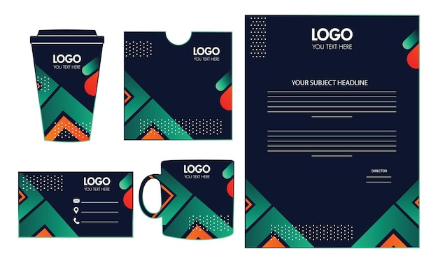 Vector corporate brand identity geometrical background