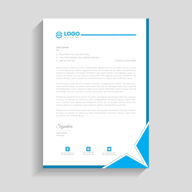 Corporate brand identity letterhead template