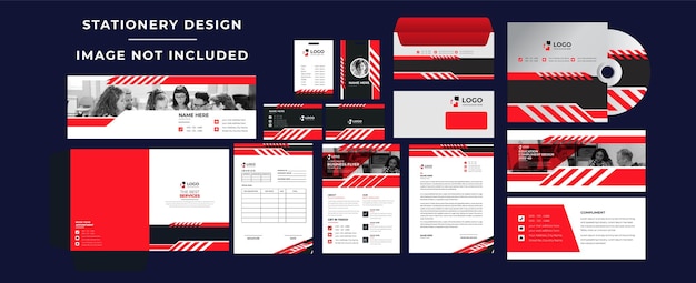 Corporate brand identity mockup impostato con elementi digitali. design classico del modello di cancelleria completa