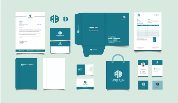 Corporate Brand Identity set Classic full stationery template design Premium Vector