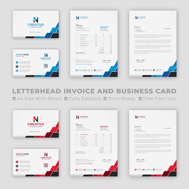 Corporate branding identity design includes Business Card, Invoices, Letterhead Design