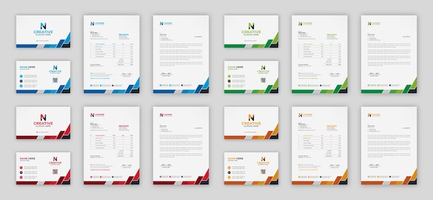 Corporate branding identity design includes Business Card, Invoices, Letterhead Design