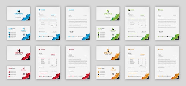 Corporate branding identity design includes Business Card, Invoices, Letterhead Design