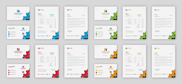 Corporate branding identity design includes Business Card, Invoices, Letterhead Designs